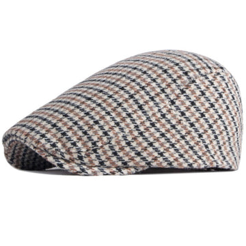 "Moreau" Plaid Wool Flat Cap